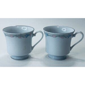 Excel, Scene I, Illusions, 2 Footed Cups, Ring Of Flowers/Rim Discontinued VTG